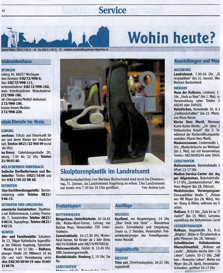 Zeitungsartikel 3 der Einzelausstellung Landratsamt Augsburg 